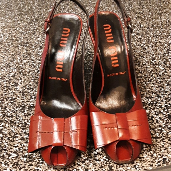 Miu Miu Shoes - MIU MIU Sling-Back Peep-Toe Heels